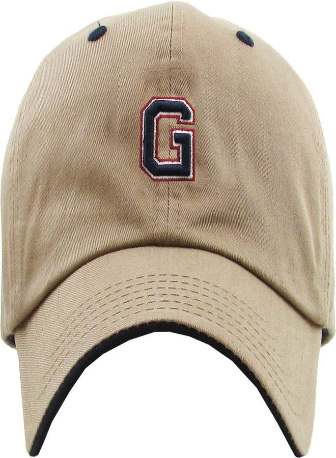 KBETHOS Alphabet AZ Letter Khaki Baseball Cap Dad Hat Polo Cap Adjustable Unisex Cotton One Size - Image 2